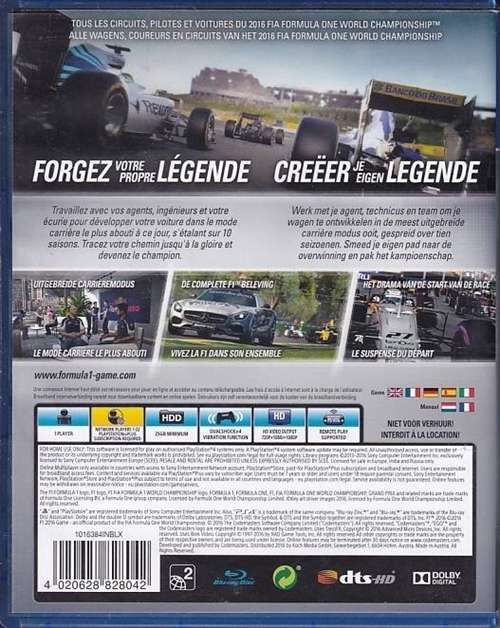 F1 2016 - PS4 (B Grade) (Genbrug)
